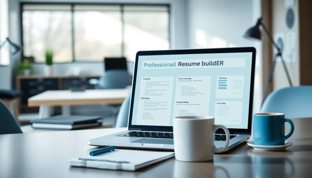 Build your dream job application with an accessible Resume Builder in a modern workspace.