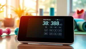 Calculate your ideal weight using an easy-to-navigate ideal weight calculator interface surrounded by health elements.