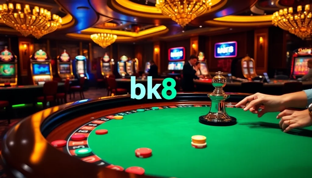 Experience the luxury of BK8 casino with vibrant roulette gameplay and exciting betting opportunities.