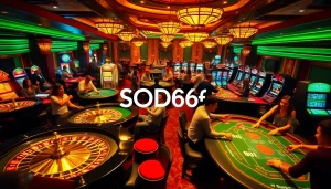 SODO66 offers vibrant online gambling scenes filled with excitement and luxury at gaming tables.