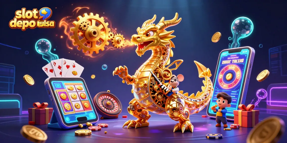 Menangkan permainan slot depo pulsa dengan berbagai simbol dan efek warna yang menarik.