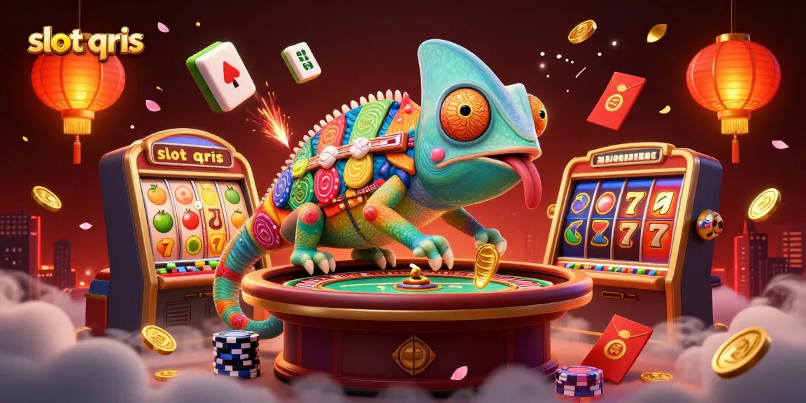 Spin the slot qris reels surrounded by vibrant casino elements for immersive gaming excitement.
