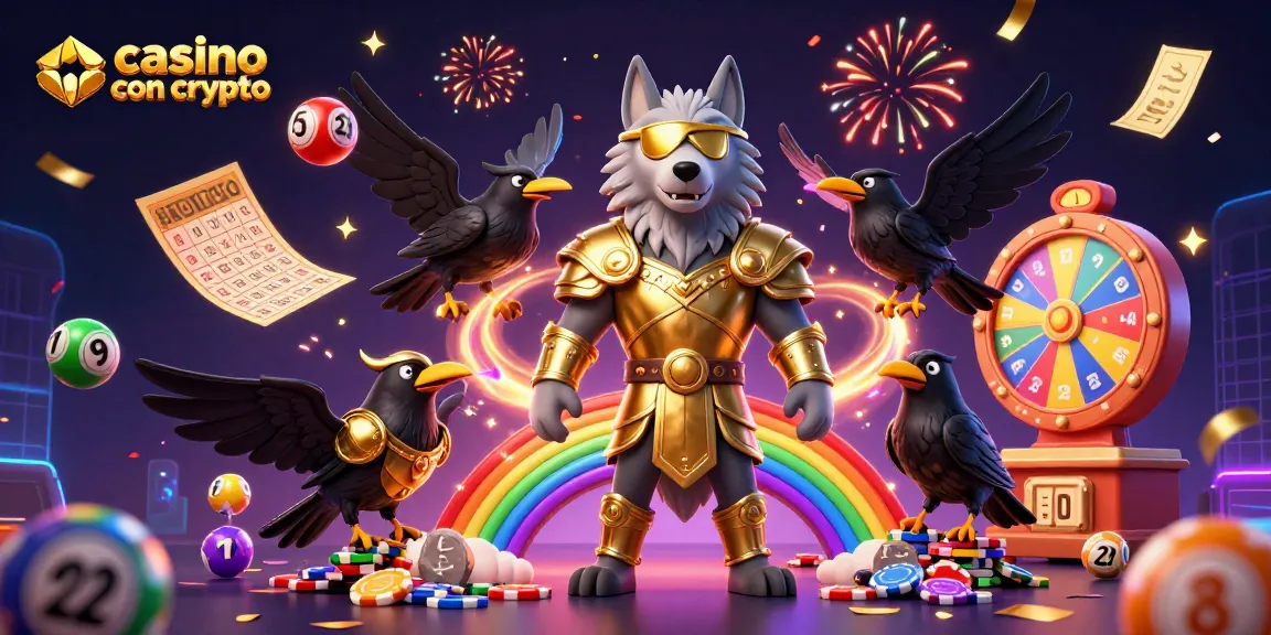 I giocatori si immergono nell'emozione mentre partecipano a un casino con crypto, circondati da biglietti d'oro e palle colorate.