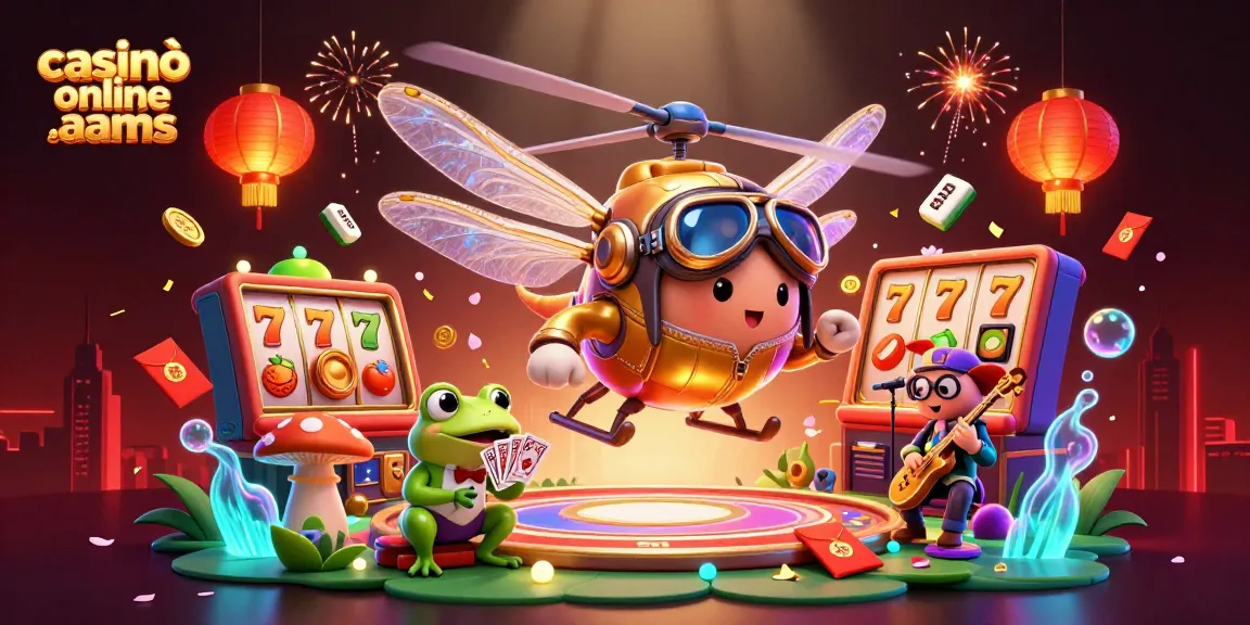 Gioca nei casinò online non AAMS in un'illustrazione 3D vivace e dettagliata con simboli delle slot.